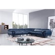 EK-L8002M Navy Blue Color With Italian Top Grain Leather Sectional