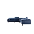 EK-L8002M Navy Blue Color With Italian Top Grain Leather Sectional