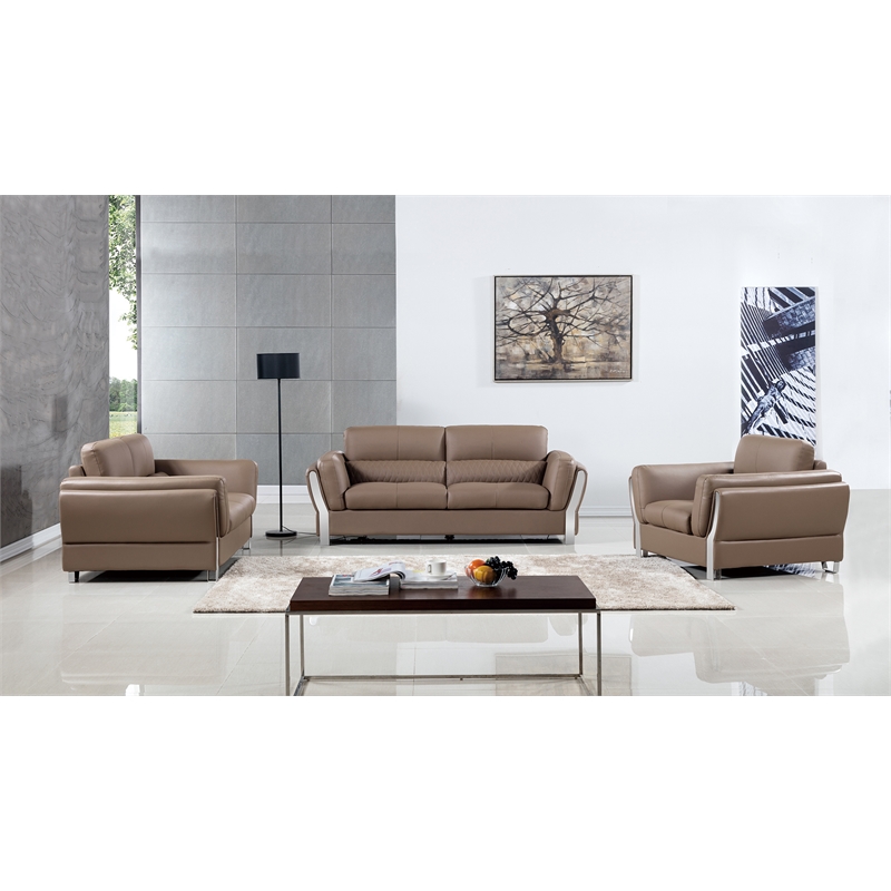 AE690 Taupe (Brown) Color With Microfiber Leather Sofa