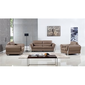 AE690 Taupe (Brown) Color With Microfiber Leather Sofa