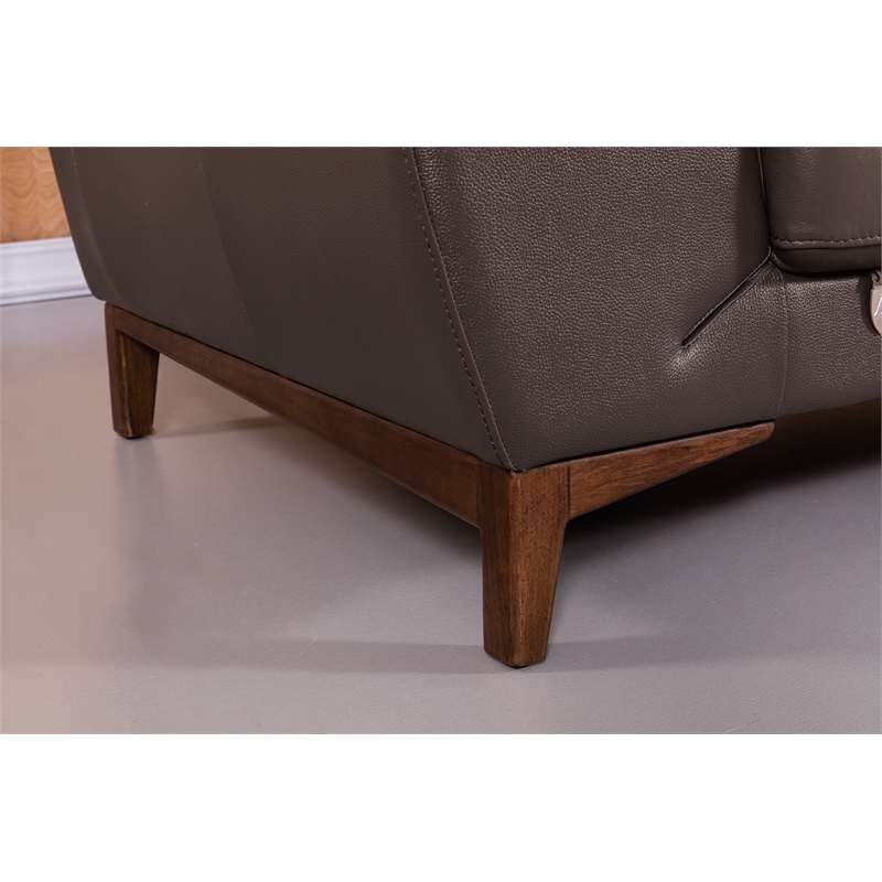 EK080 Taupe (Brown) Color With Italian Leather Chair