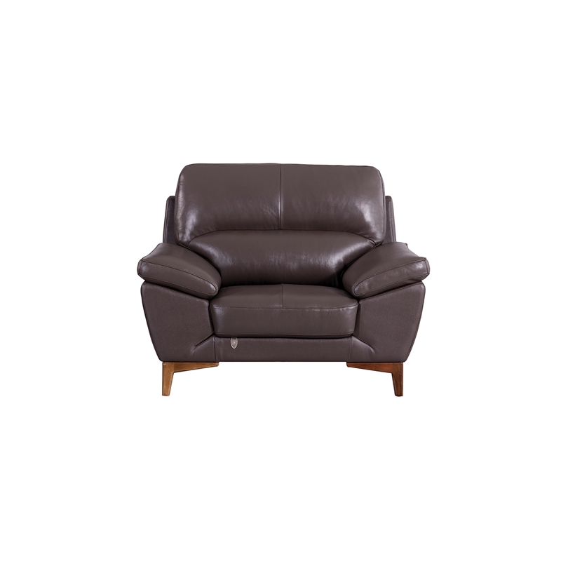 EK080 Taupe (Brown) Color With Italian Leather Chair