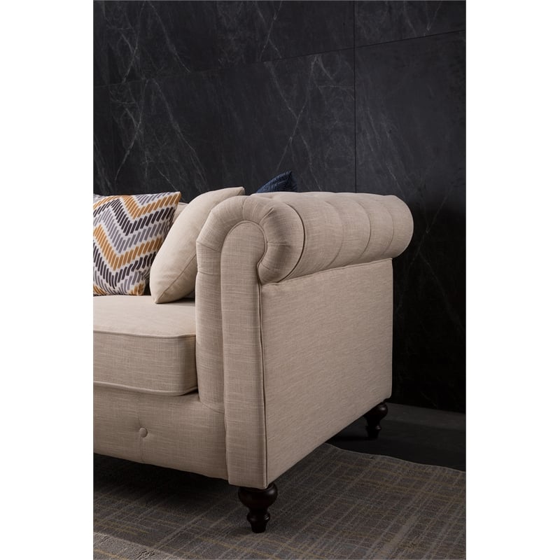 AE-D830 Cream Color with Fabric linen Sofa