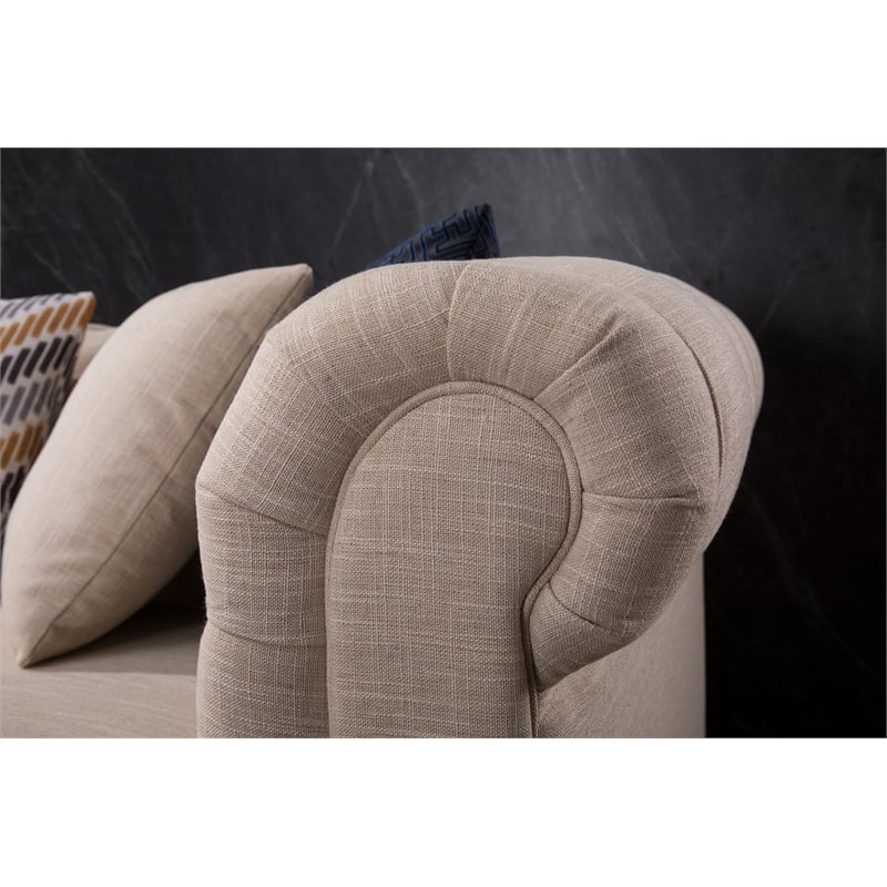 AE-D830 Cream Color with Fabric linen Sofa