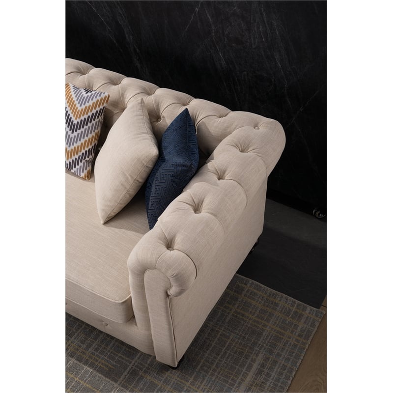 AE-D830 Cream Color with Fabric linen Sofa