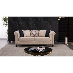 AE-D830 Cream Color with Fabric linen Sofa