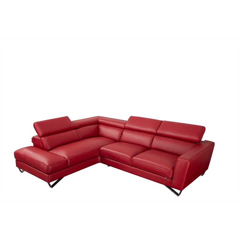 American Eagle Furniture Right Sitting Genuine Leather Sectional in Red