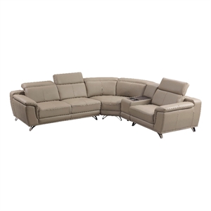 American Eagle Furniture Right Side Facing Genuine Leather Sectional in Tan