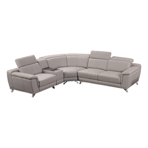 American Eagle Furniture Left Side Facing Genuine Leather Sectional in Gray