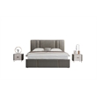 American Eagle Furniture Genuine Leather & Metal Eastern King/King Bed in Gray