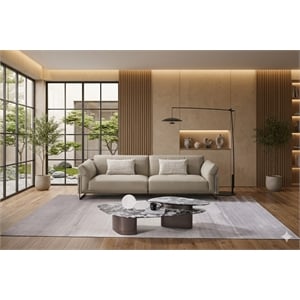 American Eagle Furniture 2-Piece Modern Genuine Leather in Sofa Light Gray