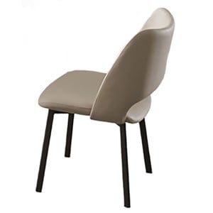 American Eagle Furniture 17&quot Metal/Faux Leather Dining Chair in Beige (Set of 2)