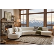 American Eagle Design AE3809 Contemporary White Soft Fabric Curve Sectional