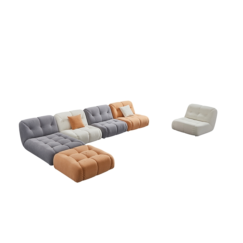 American Eagle Design AE-Y1008 Multi Color Sofa Fabric Modular Sectional Ottoman