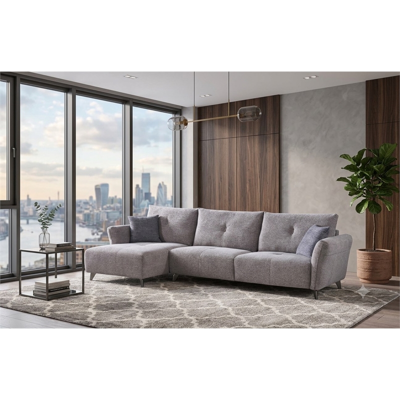 American Eagle Design AE-L2377R Modern Soft Gray Fabric Sectional Sofa Set