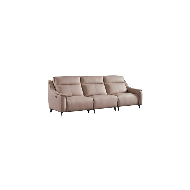 American Eagle Design EK2230 Peach Leather Extra Long Sofa with 1 Power Recliner