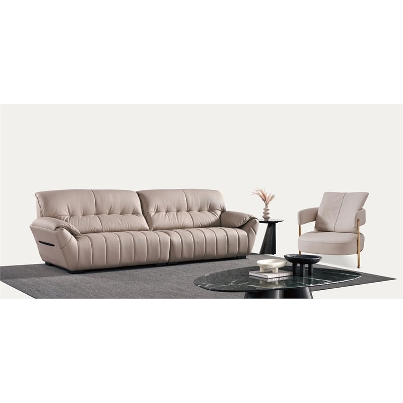 American Eagle Design EK2233 Peach Italian Top Grain Leather Extra Long Sofa