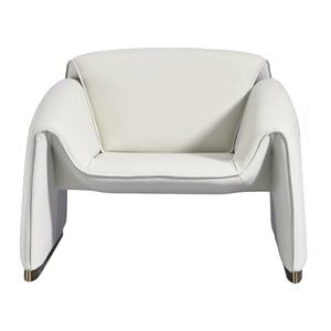 American Eagle Design EK-Y1011-IV Modern Ivory Top Grain Leather Accent Chair