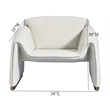 American Eagle Design EK-Y1011-IV Modern Ivory Top Grain Leather Accent Chair