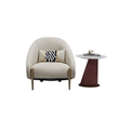 American Eagle Design EK-Y1012-IV Chic Light Gray Top Grain Leather Accent Chair