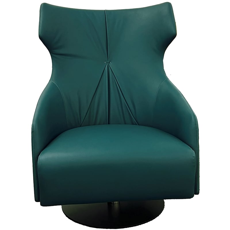 American Eagle Design EK-Y1013 Turquoise Swivel Top Grain Leather Accent Chair