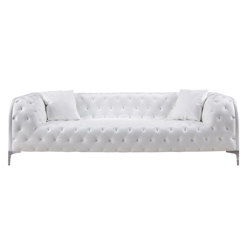 American Eagle Design EK-Y1000R-IV Modern Ivory Top Grain Leather Chaise Lounge