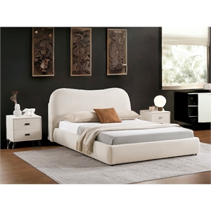 American Eagle  B-D080-Q Modern Contemporary Sofa Ivory Fabric Queen Size Bed