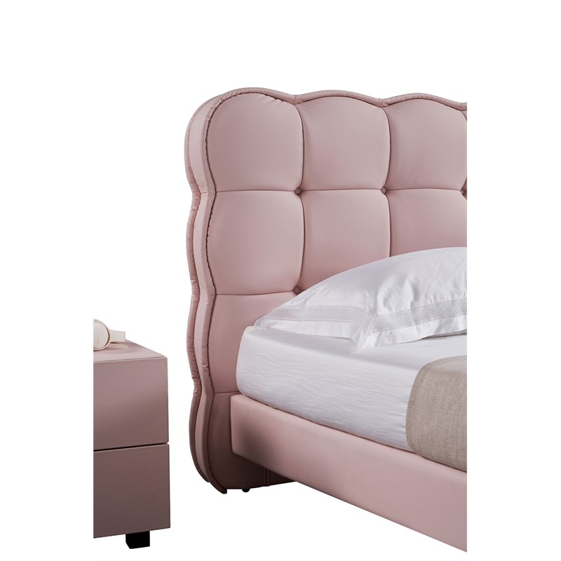American Eagle B-D083-PNK-Q Modern Cute Princess Pink Faux Leather Queen Bed