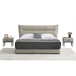American Eagle  NS-D081 Modern Chic Light Gray Genuine Leather Nightstand