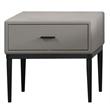 American Eagle  NS-D081 Modern Chic Light Gray Genuine Leather Nightstand