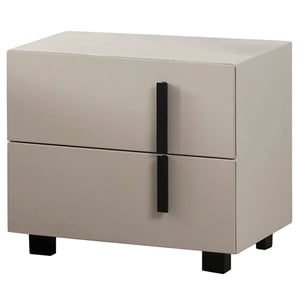 American Eagle NS-D083-W Off White Modern Contemporary Faux Leather Nightstand