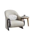 American Eagle EK-1017 Modern Light Gray Top Grain Leather Accent Chair