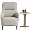 American Eagle EK-1018 Modern Light Gray Italian Top Grain Leather Accent Chair