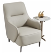 American Eagle EK-1018 Modern Light Gray Italian Top Grain Leather Accent Chair