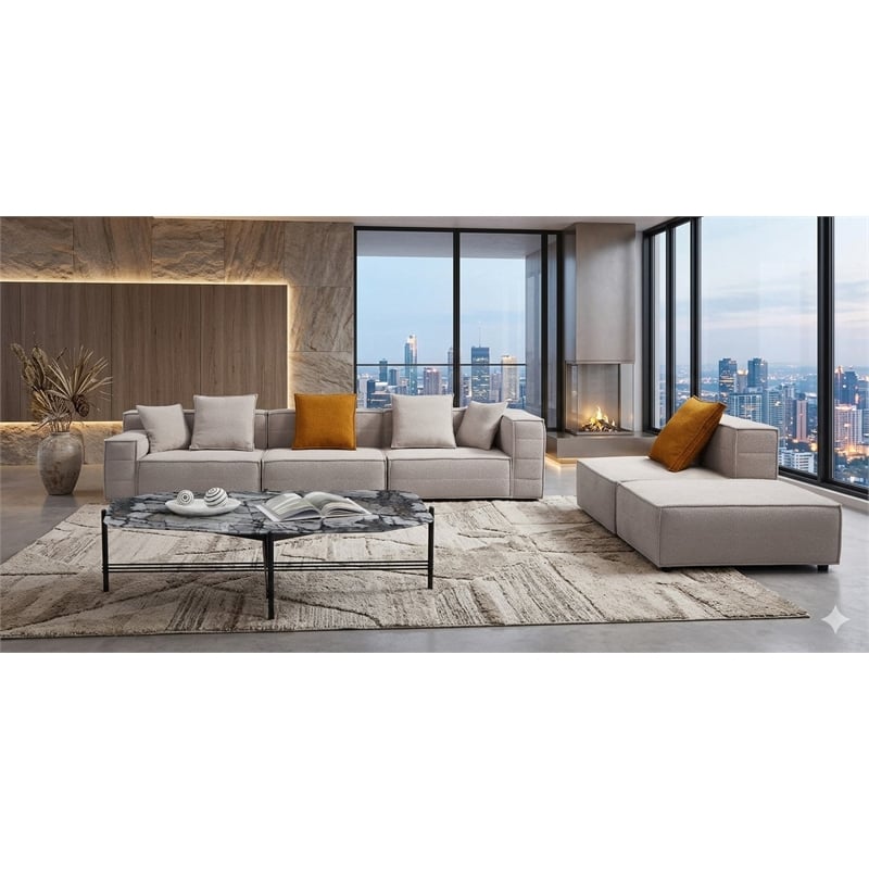 American Eagle Design AE-Y1009-LG Modern Light Gray Fabric Sectional Modular set