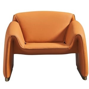 American Eagle Design EK-Y1011-ORG Contemporary Chic Orange Leather Accent Chair