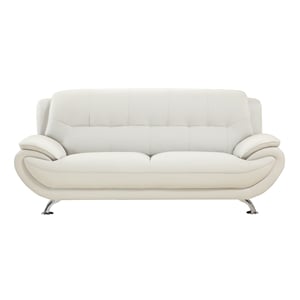 American Eagle AE208-IV-SF Modern Contemporary Ivory Faux Leather Sofa