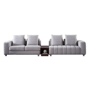 American Eagle AE2379-LG Light Gray Fabric Extra Long Sofa Console Table Set