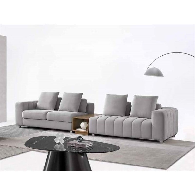 American Eagle AE2379-LG Light Gray Fabric Extra Long Sofa Console Table Set