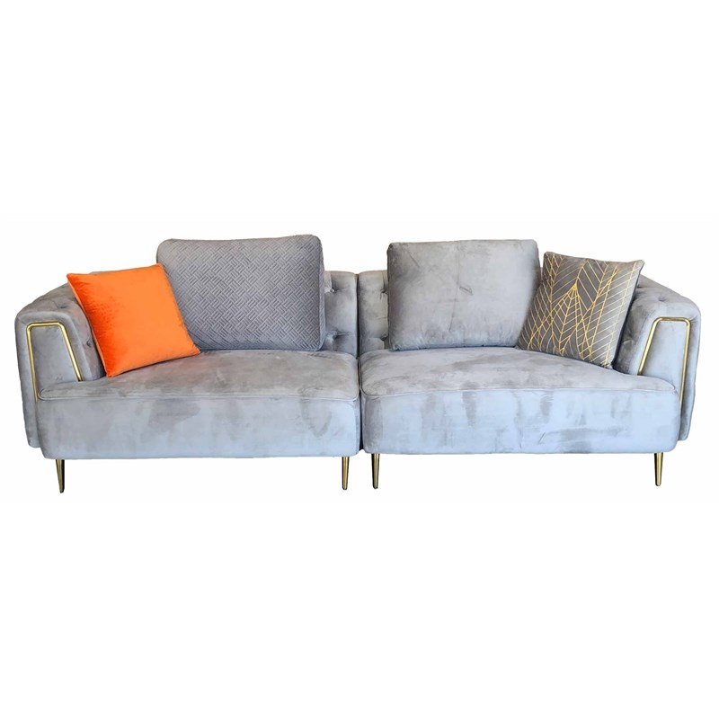 American Eagle AE-D832-GR-4S Modern Chic Gray Fabric Extra Long Sofa