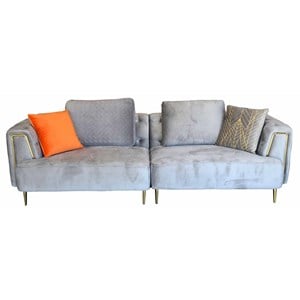 American Eagle AE-D832-GR-4S Modern Chic Gray Fabric Extra Long Sofa