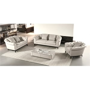 American Eagle EK093-LG-SF Modern Chic Light Gray Italian Top Grain Leather Sofa
