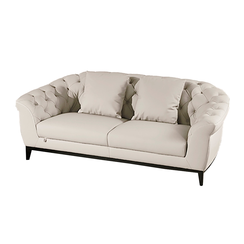 American Eagle EK093-LG-SF Modern Chic Light Gray Italian Top Grain Leather Sofa