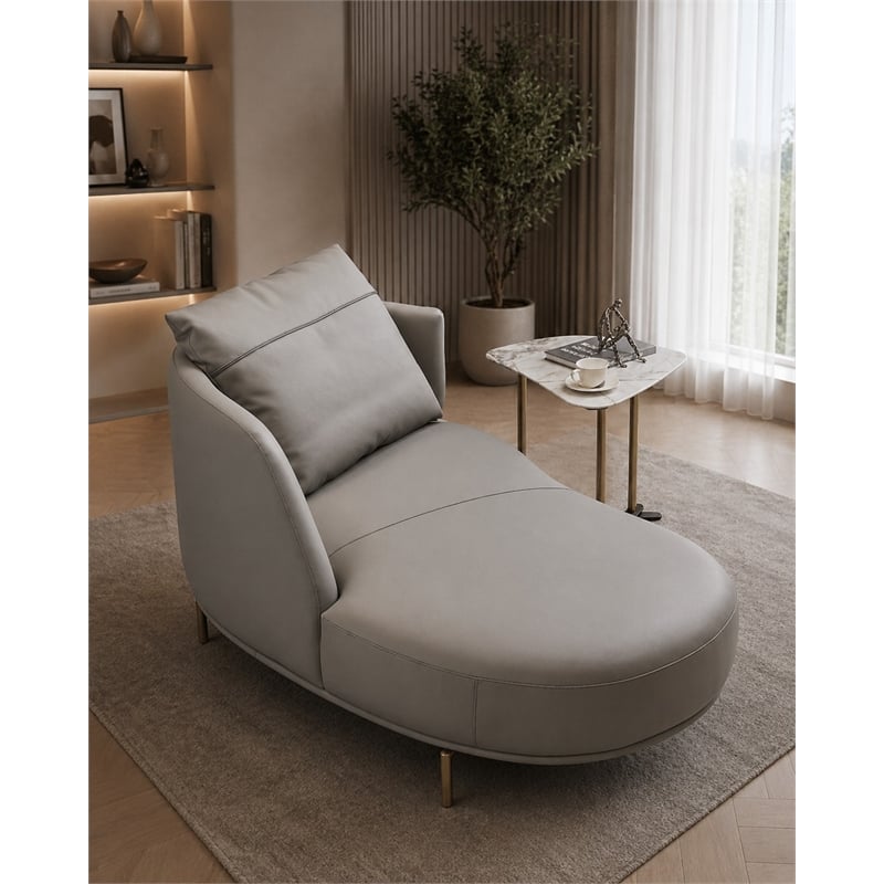 American Eagle EK-Y1000R-DG Dark Gray Italian Top Grain Leather Chaise Lounges