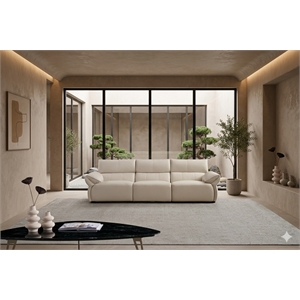 American Eagle EK-D833-IV-4S Ivory Italian Top Grain Leather Extra Long Sofa