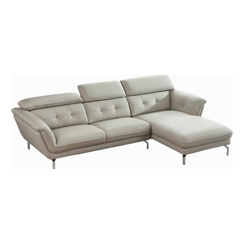 American Eagle EK-L083  Light Gray  Top Grain Leather Sectional Sofa Set