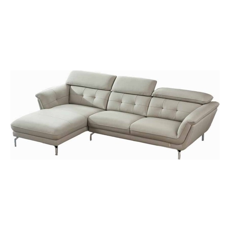 American Eagle EK-L083 Light Gray Top Grain Leather Sectional Sofa Set