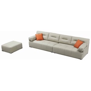 American Eagle EK-Y1006-LG Light Gray  Top Grain Leather Extra Long Sofa Ottoman