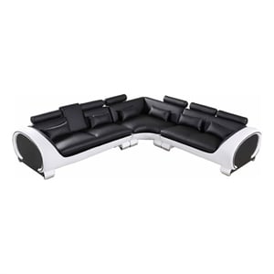 American Eagle AE-LD801L-BK.W Black/White Multi-Color Faux Leather Sectional Set