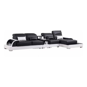 American Eagle AE-LD812L-BK.W Black/White Multi-Color Faux Leather Sectional Set